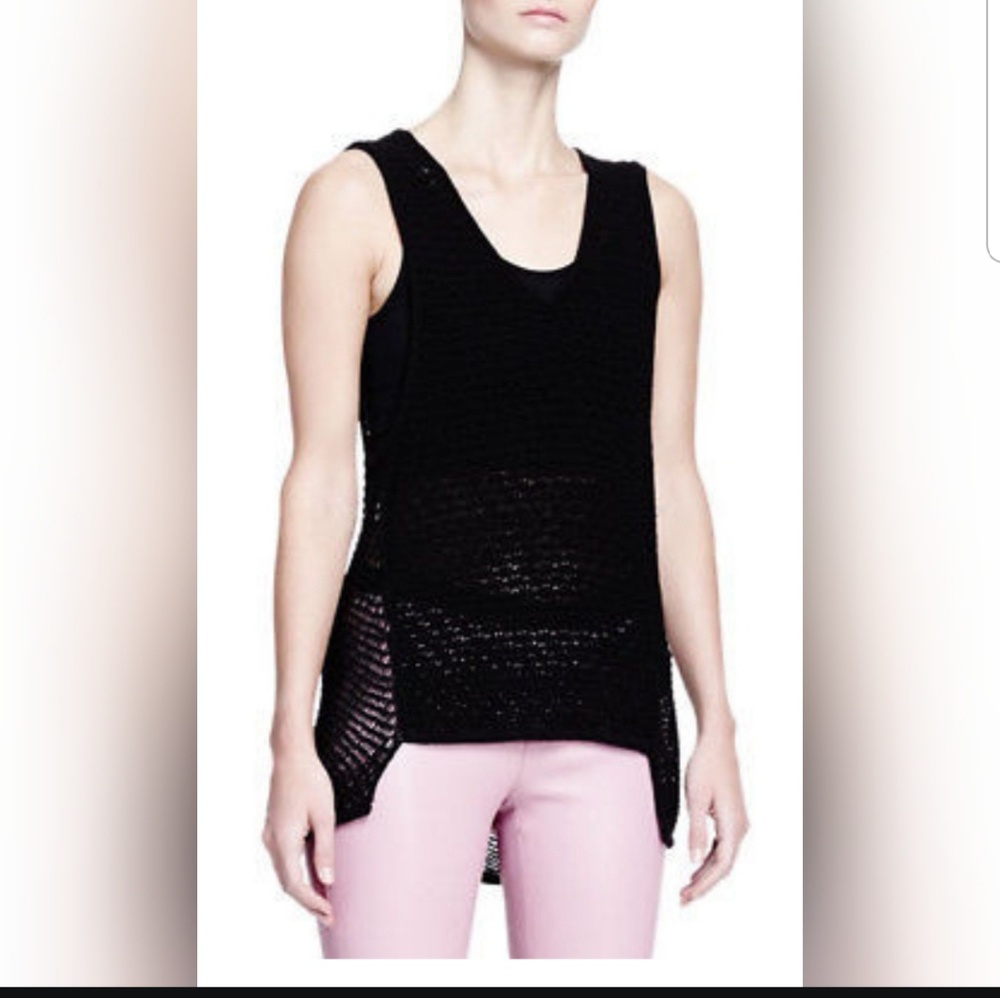 Helmut Lang Open Knit Sleeveless Tunic Petite